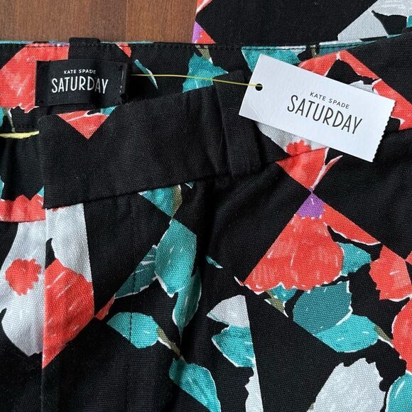 Kate Spade Saturday floral cropped cotton pants size 2 NEW - Picture 6 of 12